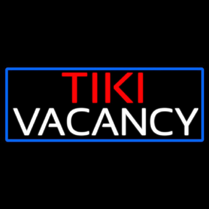 Tiki Vacancy With Blue Border Enseigne Néon