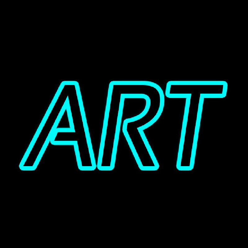 Turquoise Double Stroke Art Enseigne Néon