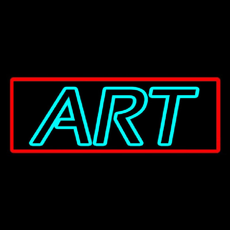 Turquoise Double Stroke With Border Art Enseigne Néon