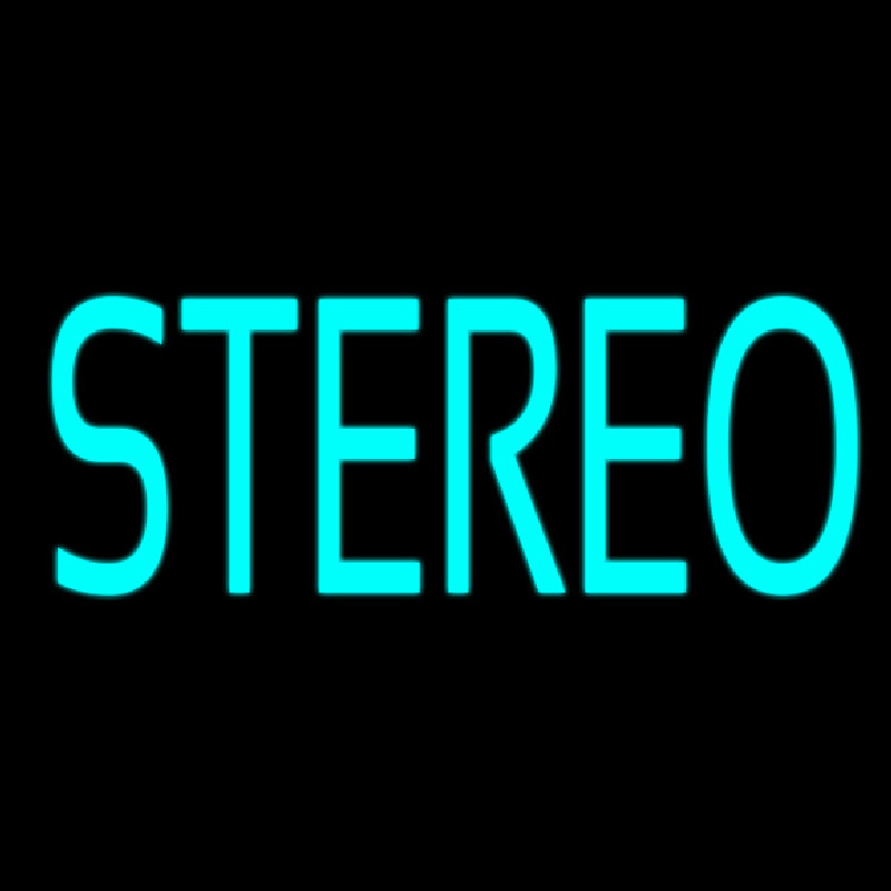 Turquoise Stereo Block Enseigne Néon