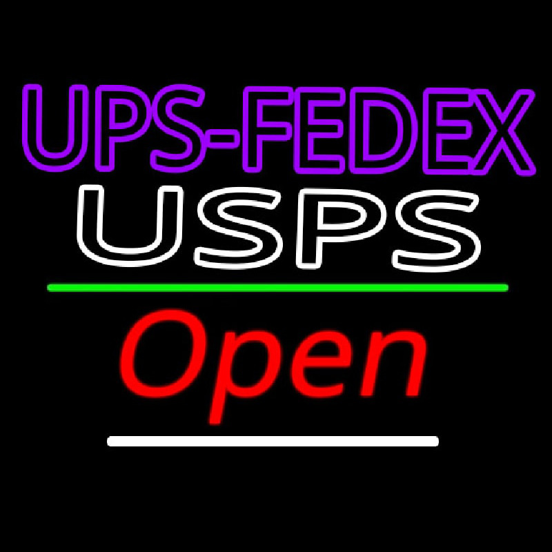 Ups Fede  Usps With Open 3 Enseigne Néon