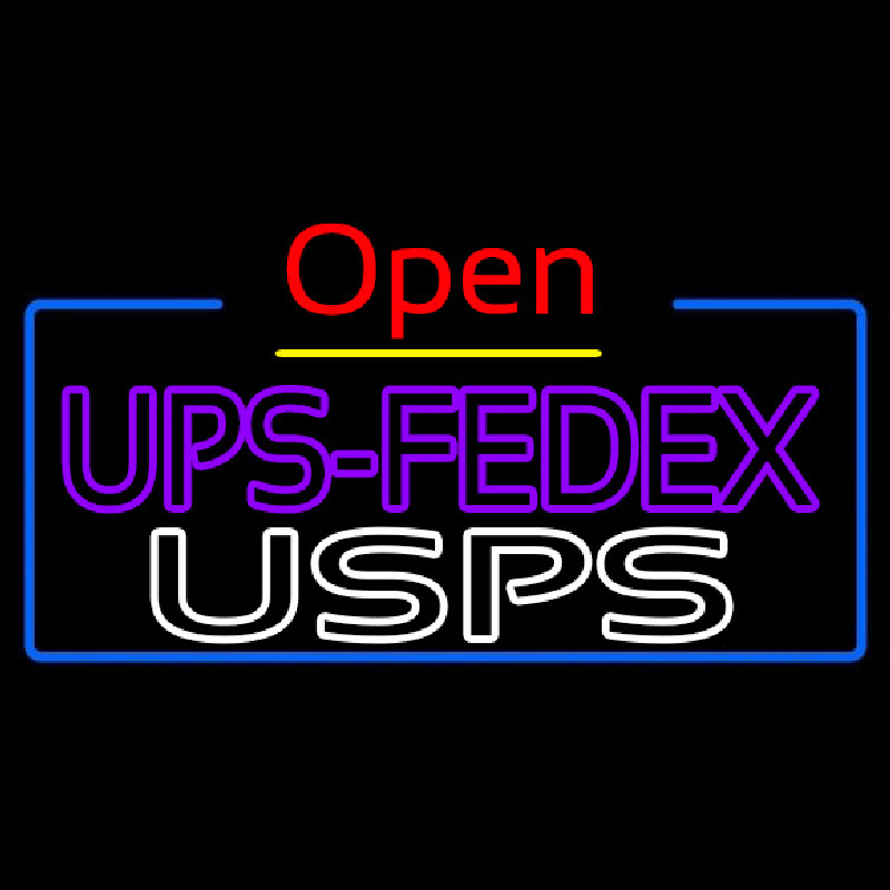 Ups Fede  Usps With Open 4 Enseigne Néon