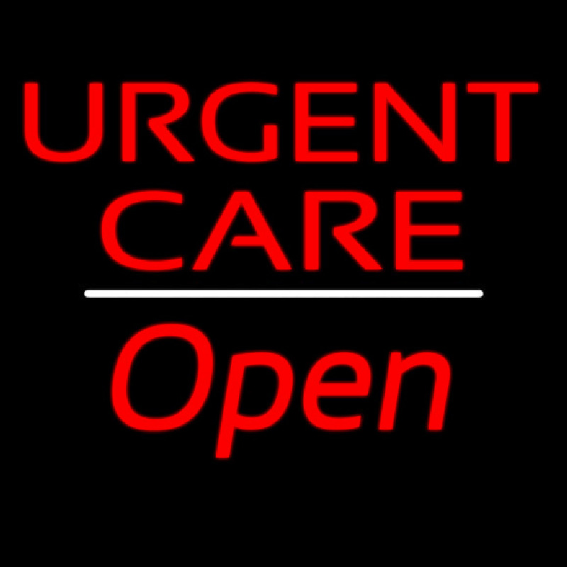 Urgent Care Open White Line Enseigne Néon