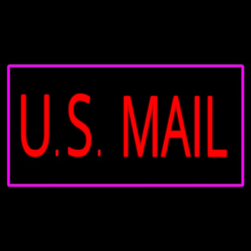 Us Mail Rectangle Purple Enseigne Néon