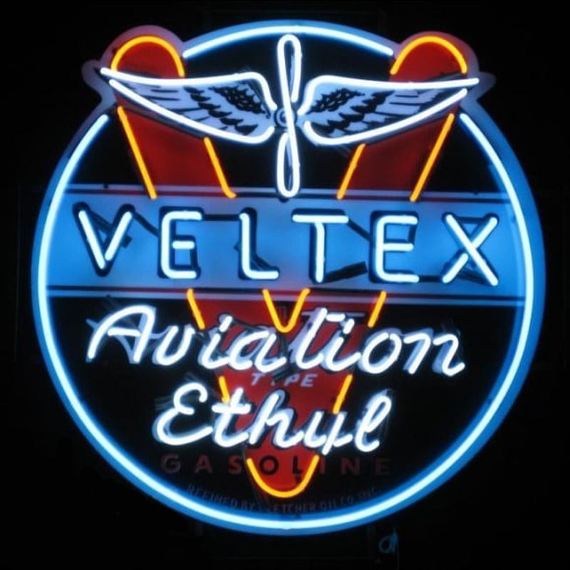 Velte  Aviation Gasoline Enseigne Néon