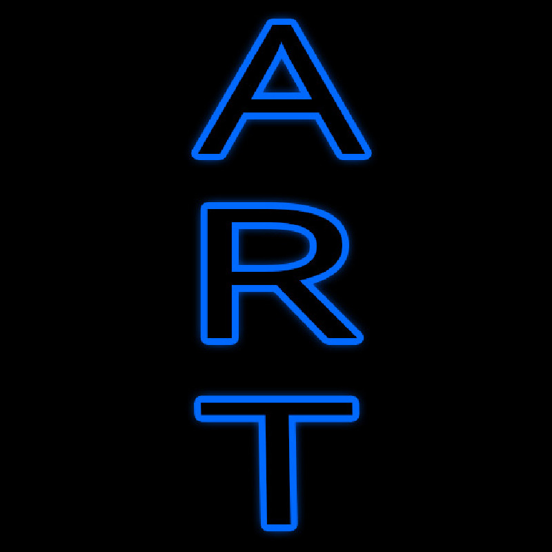 Vertical Blue Double Stroke Art Enseigne Néon