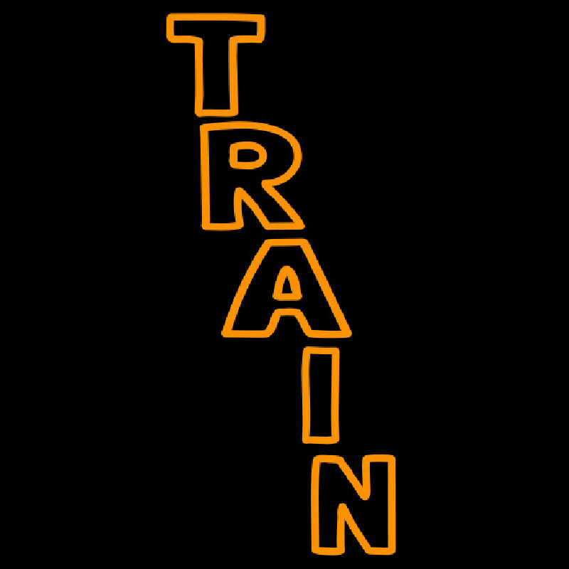 Vertical Orange Train Enseigne Néon