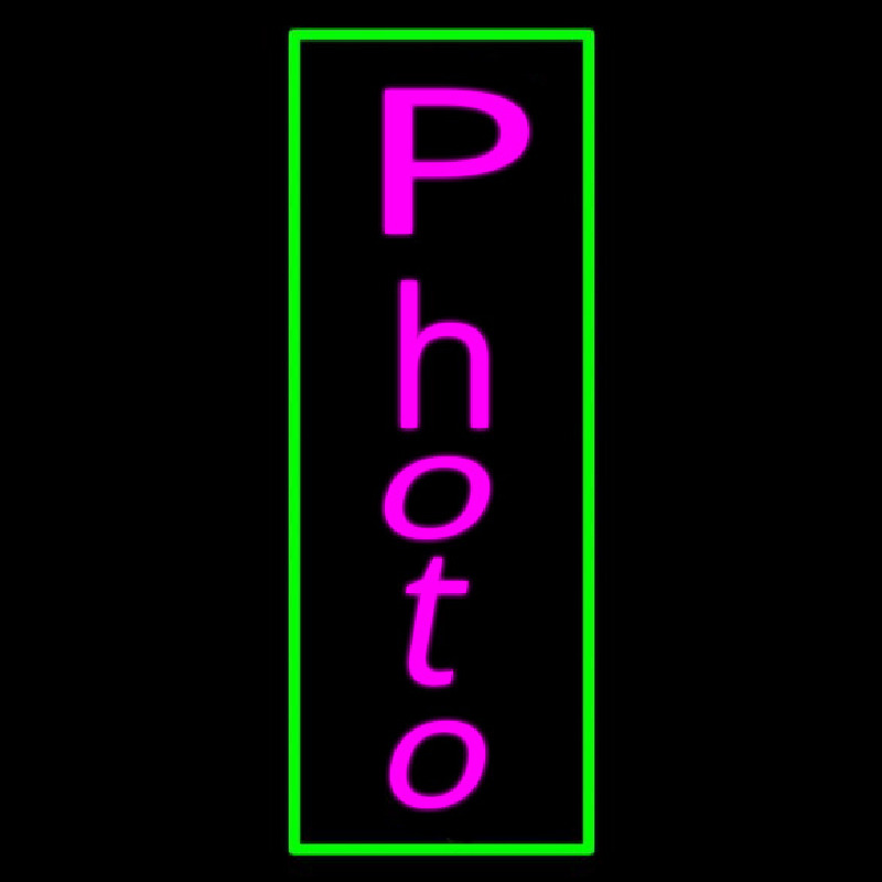 Vertical Photo Green Border Enseigne Néon