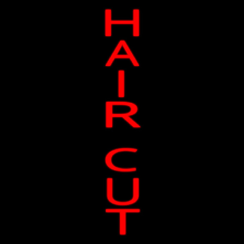 Vertical Red Hair Cut Enseigne Néon