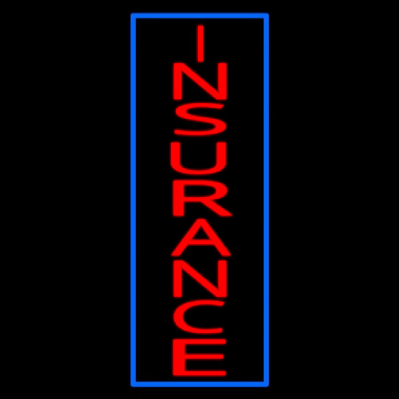 Vertical Red Insurance Blue Border Enseigne Néon