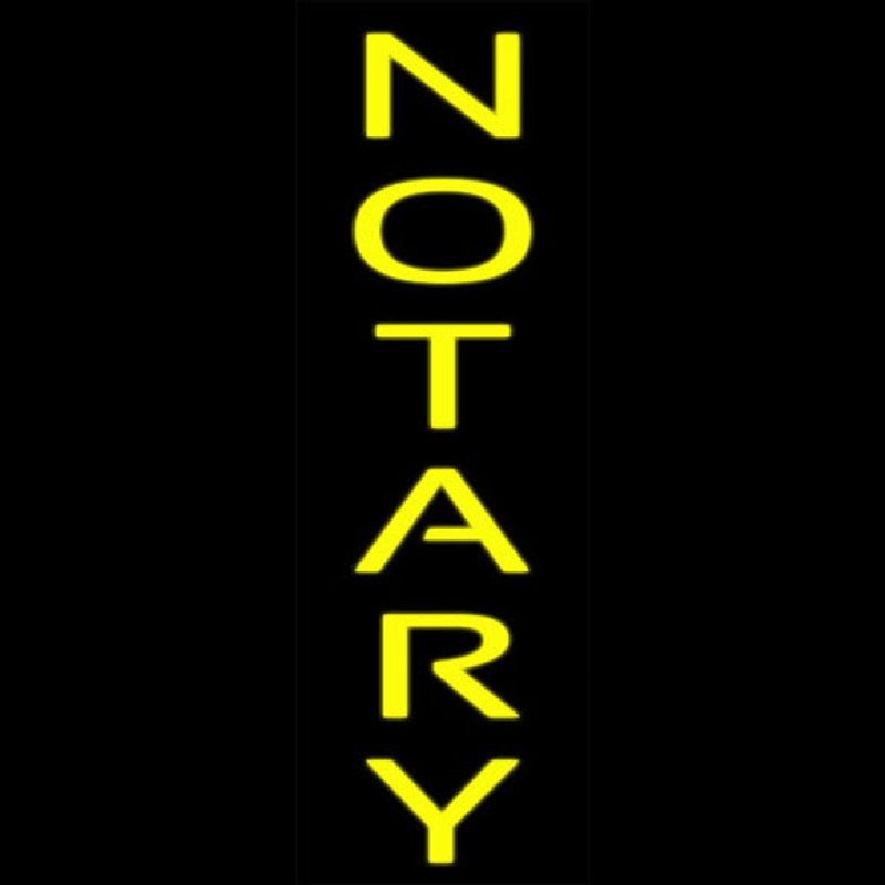 Vertical Yellow Notary Enseigne Néon