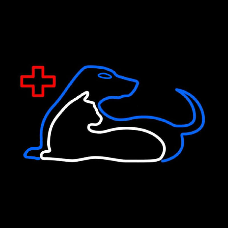 Vet Cat Dog Logo Enseigne Néon