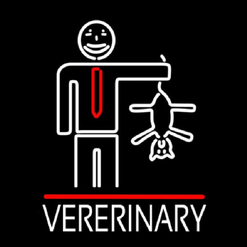 Veterinary Man And Cat Logo Enseigne Néon