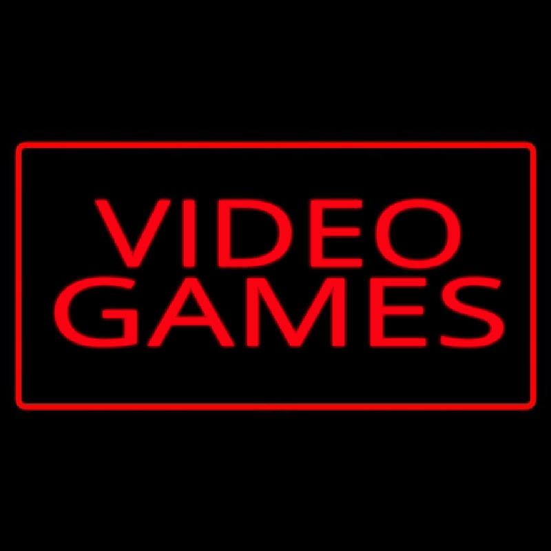 Video Games Rectangle Red Enseigne Néon