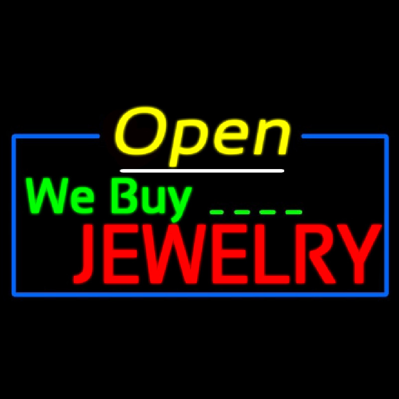 We Buy Jewelry Open Enseigne Néon