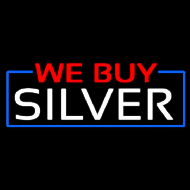 We Buy Silver Block Enseigne Néon