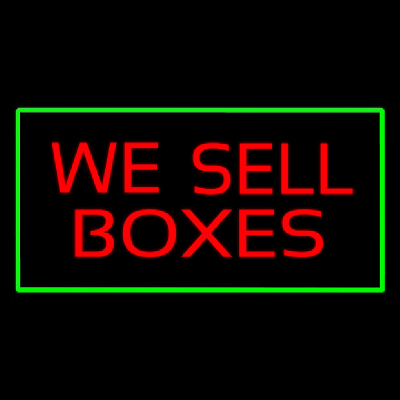 We Sell Bo es Rectangle Green Enseigne Néon