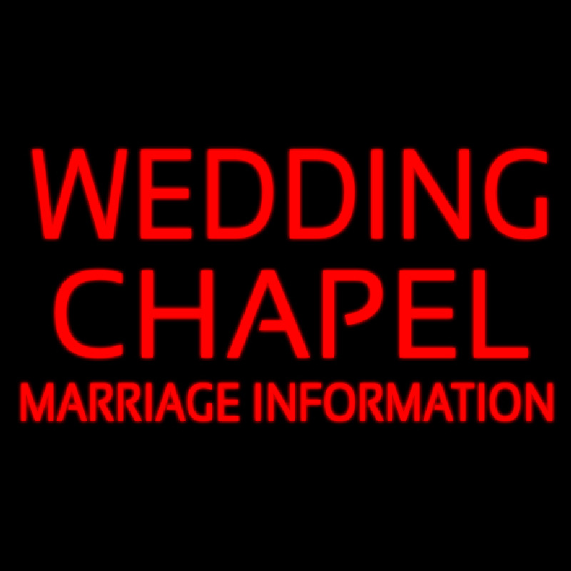 Wedding Chapel Marriage Information Enseigne Néon