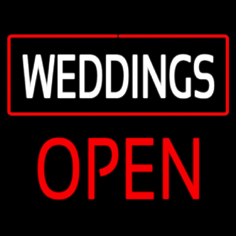 Weddings Block Open Red Enseigne Néon