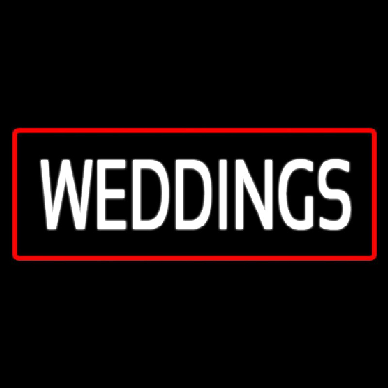 Weddings Rectangle Red Enseigne Néon