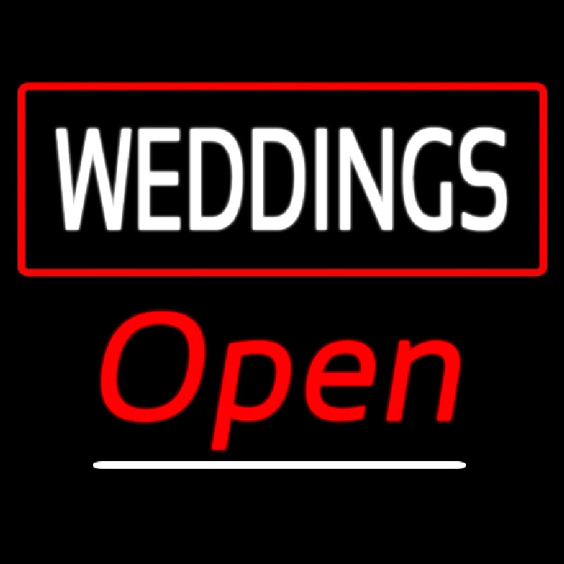 Weddings White Open Red Enseigne Néon