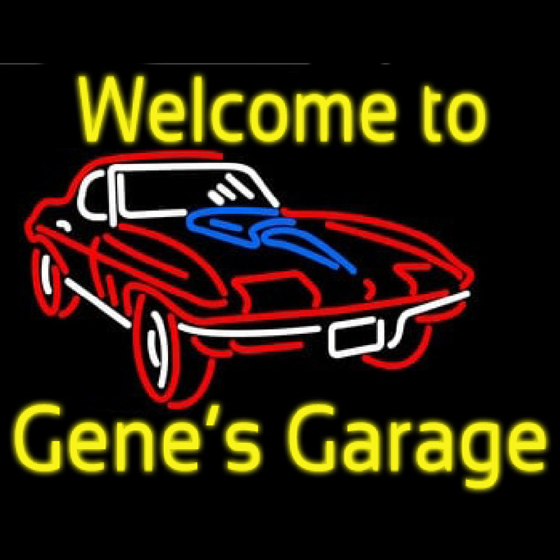 Welcome to Genes Garage Car Logo Enseigne Néon
