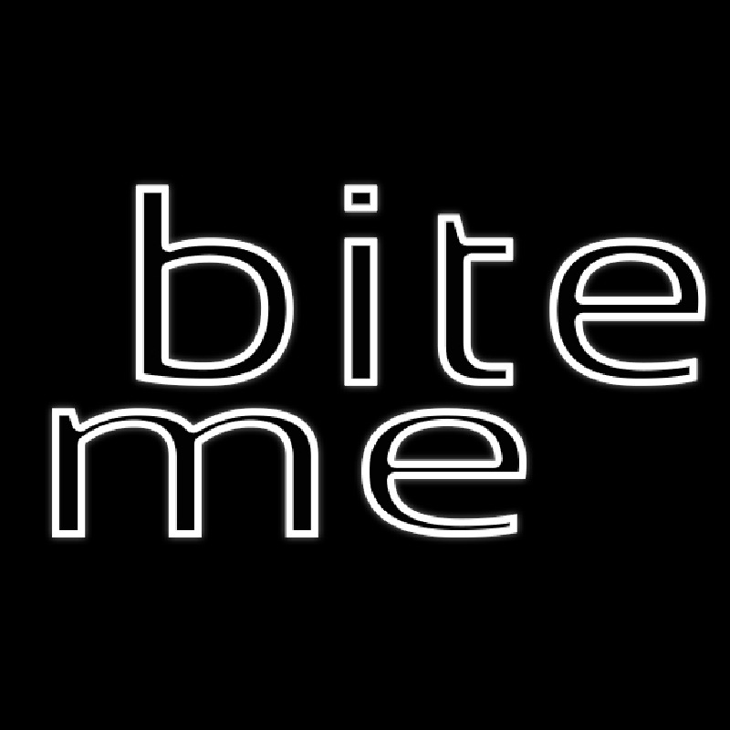 White Bite Me Enseigne Néon