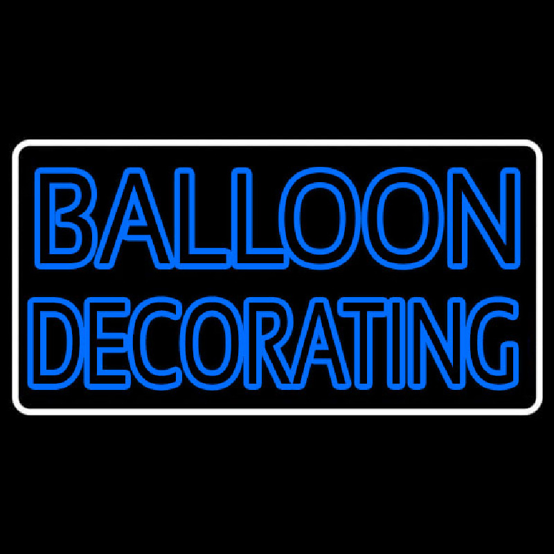 White Border Double Stroke Balloon Decorating Enseigne Néon
