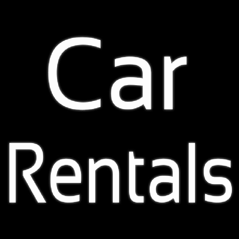 White Car Rentals Enseigne Néon