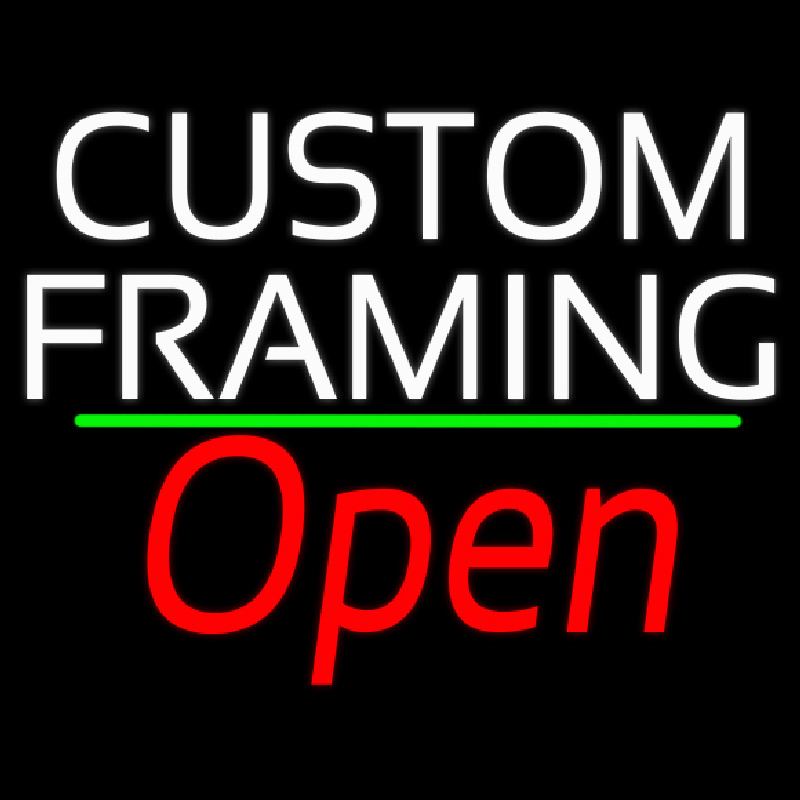 White Custom Framing With Open 2 Enseigne Néon