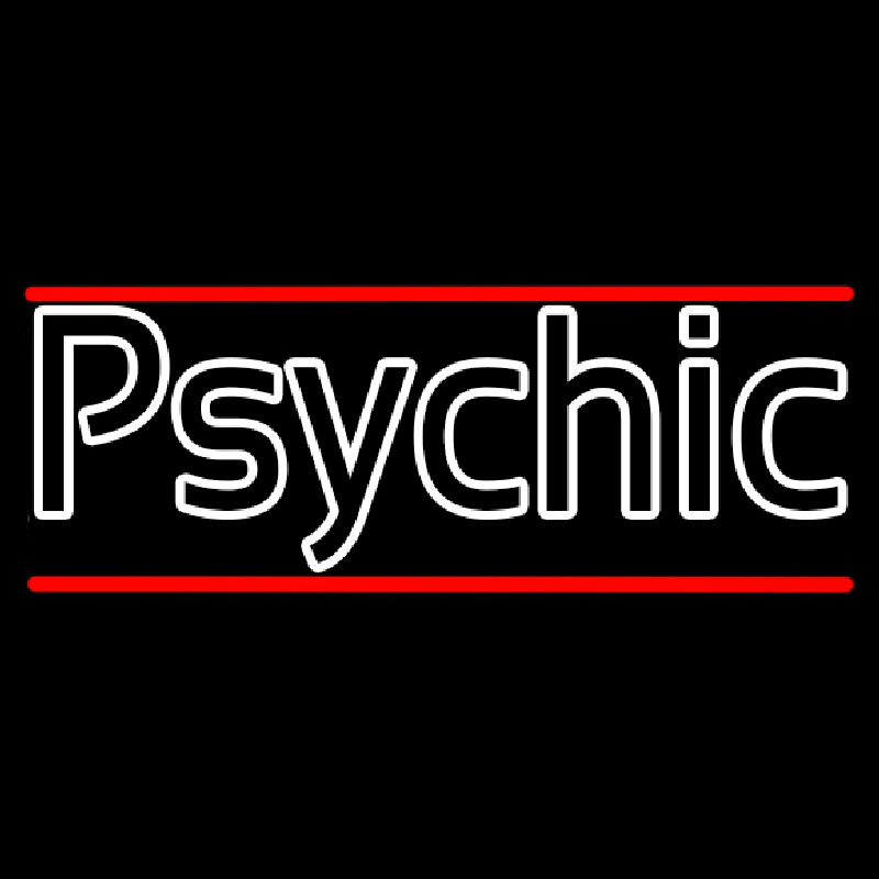 White Double Stroke Psychic And Red Line Enseigne Néon