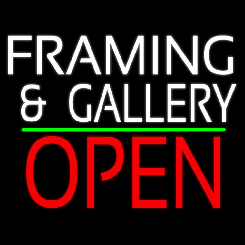 White Framing And Gallery With Open 1 Enseigne Néon
