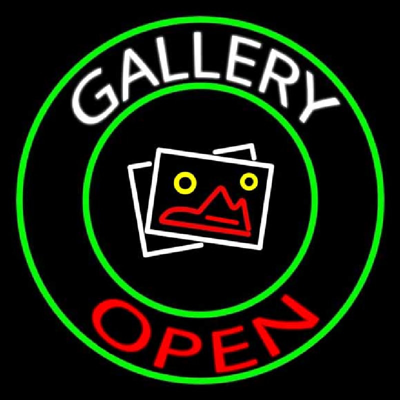 White Gallery Red Open Enseigne Néon