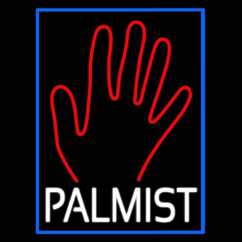 White Palmist Red Palm Enseigne Néon