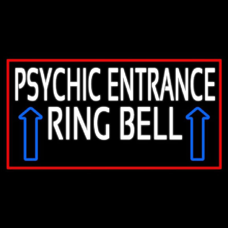 White Psychic Entrance Ring Bell Red Border Enseigne Néon