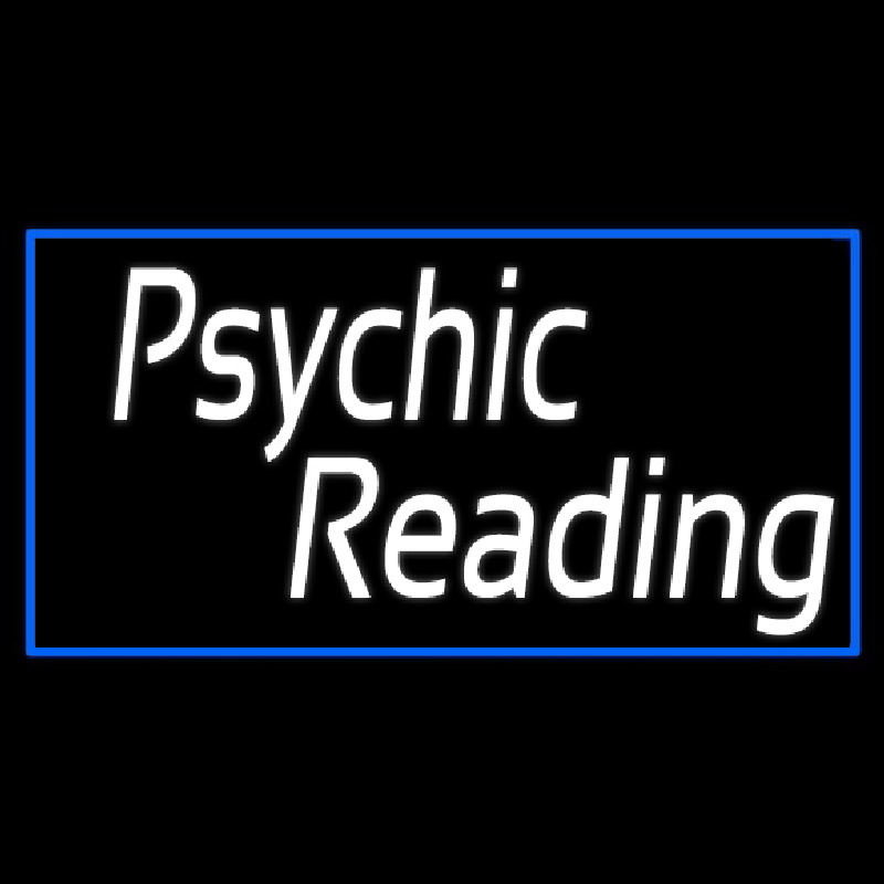 White Psychic Reading With Border Enseigne Néon