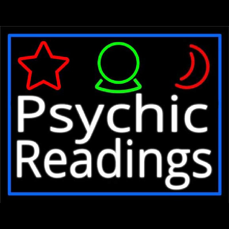 White Psychic Readings And Border Enseigne Néon