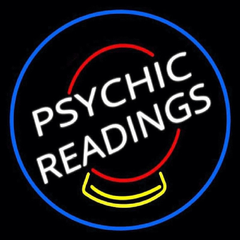 White Psychic Readings Crystal Enseigne Néon