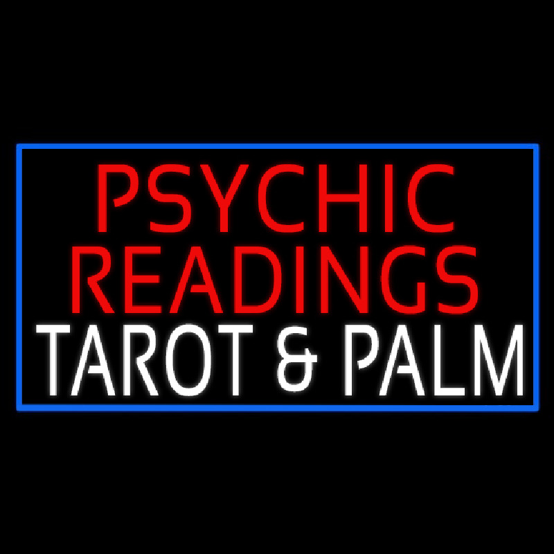 White Psychic Readings White Tarot And Palm Enseigne Néon