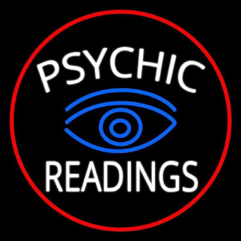 White Psychic Readings With Blue Eye Enseigne Néon