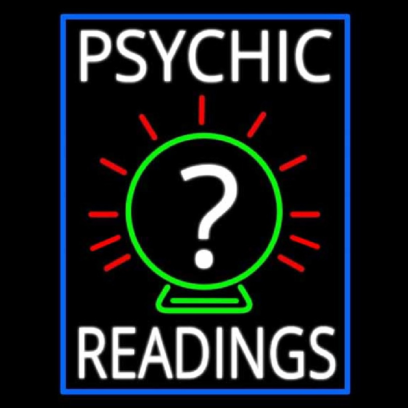 White Psychic Readings With Border Enseigne Néon