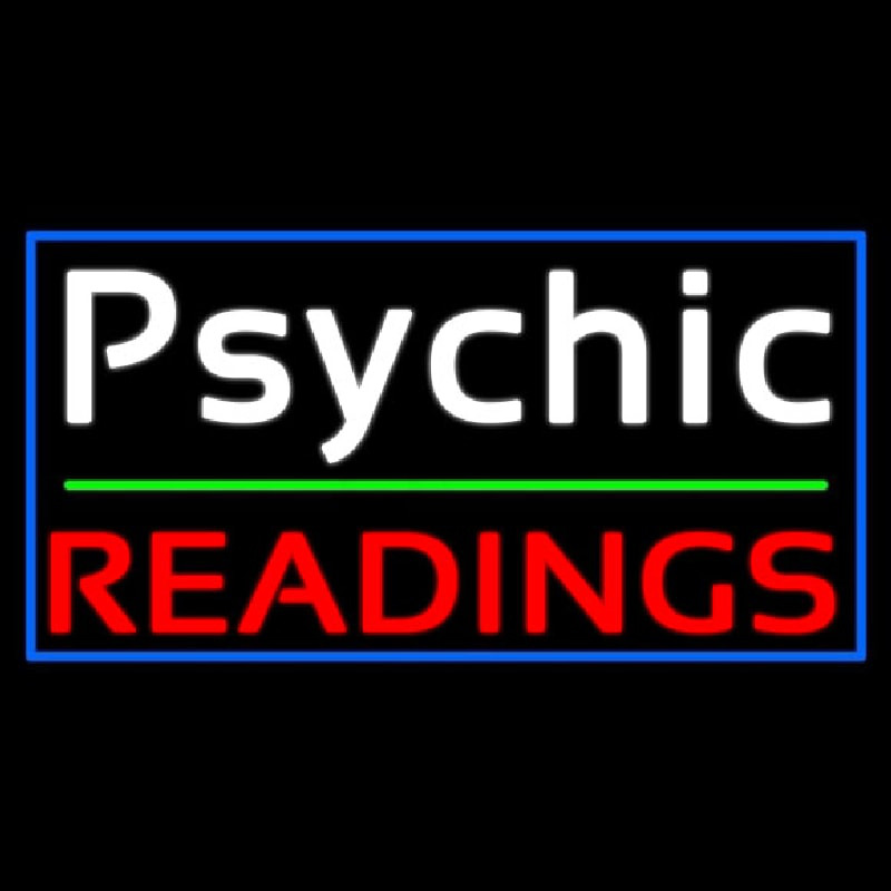 White Psychic Red Readings With Border Enseigne Néon