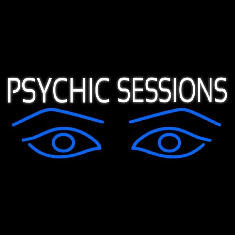 White Psychic Sessions With Blue Eye Enseigne Néon