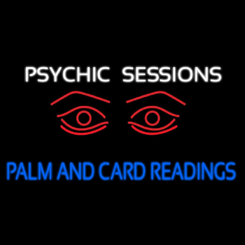 White Psychic Sessions With Red Eye Enseigne Néon