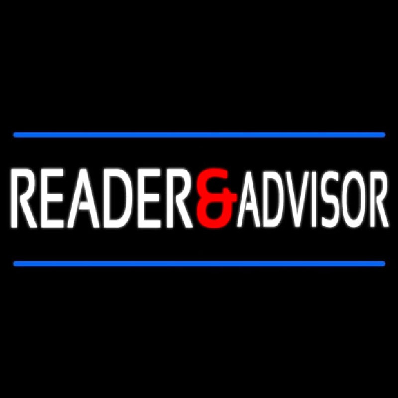 White Reader Advisor And Blue Line Enseigne Néon