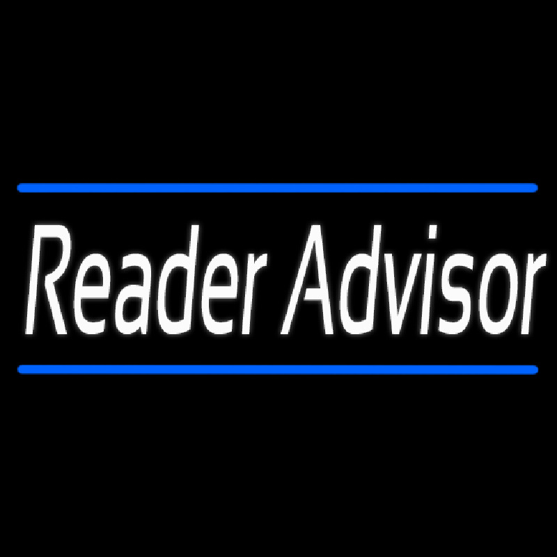 White Reader Advisor With Blue Border Enseigne Néon