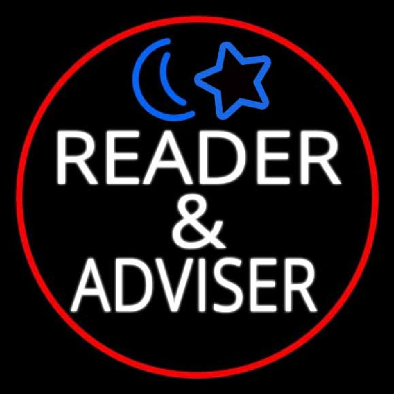 White Reader And Advisor Red Border Enseigne Néon