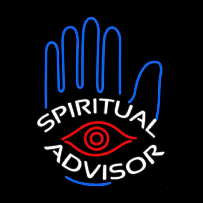 White Spiritual Advisor Enseigne Néon