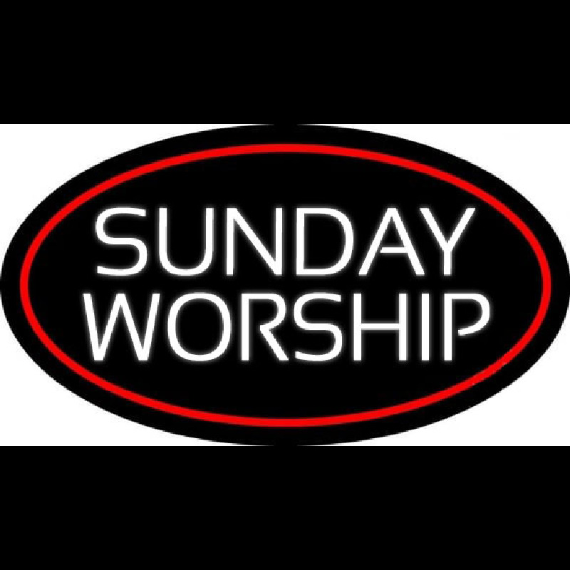 White Sunday Worship Enseigne Néon