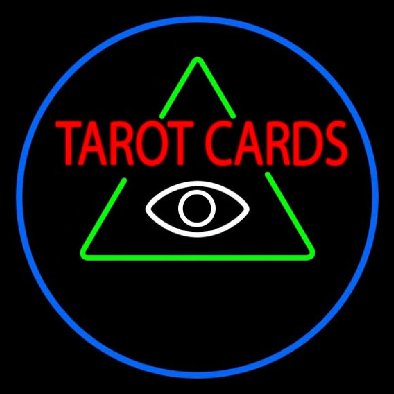 White Tarot Cards Logo Enseigne Néon